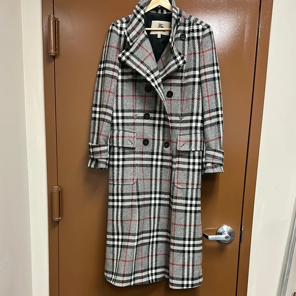 Burberry Plaid Wool Coat Size 14UK/12US - Picture 2 of 13